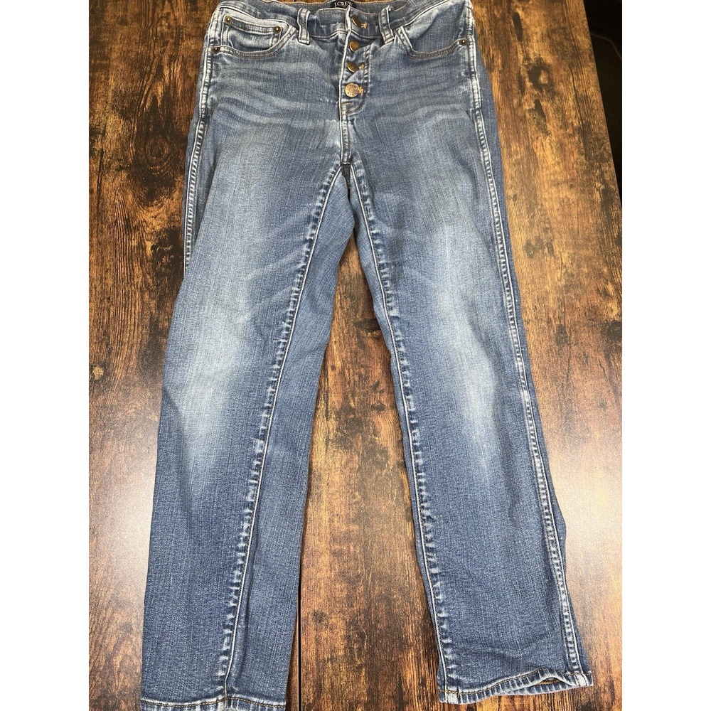 J.CREW Jeans Women's 26 High-Rise Vintage Straight Button Closure Wash Dark